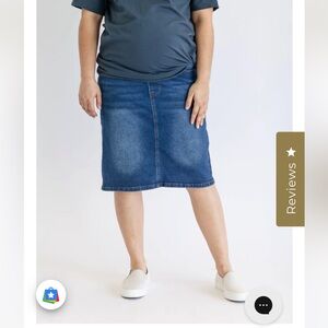 Maternity Blue Denim knee length Skirt